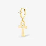 Orecchino a cerchio con simbolo Ankh